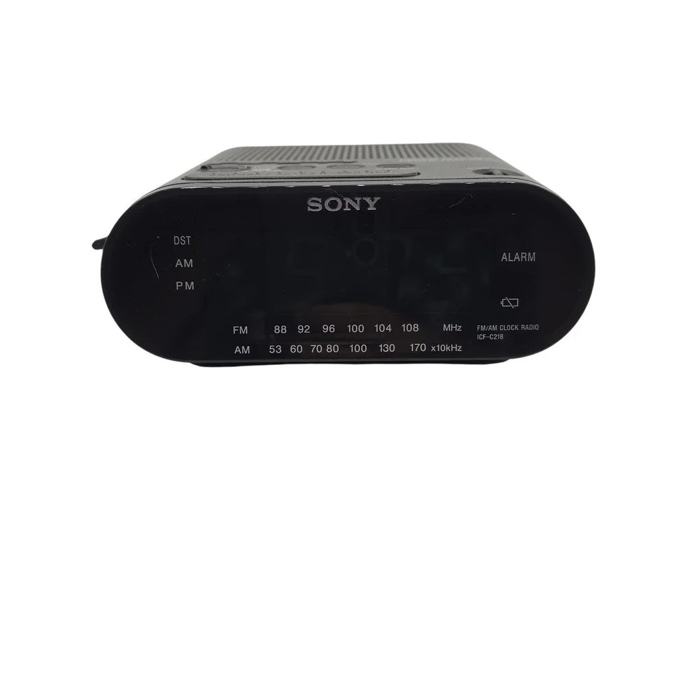 Sony ICF C218 FM AM Clock Radio‎ Dream Machine Auto Time Set Green Display